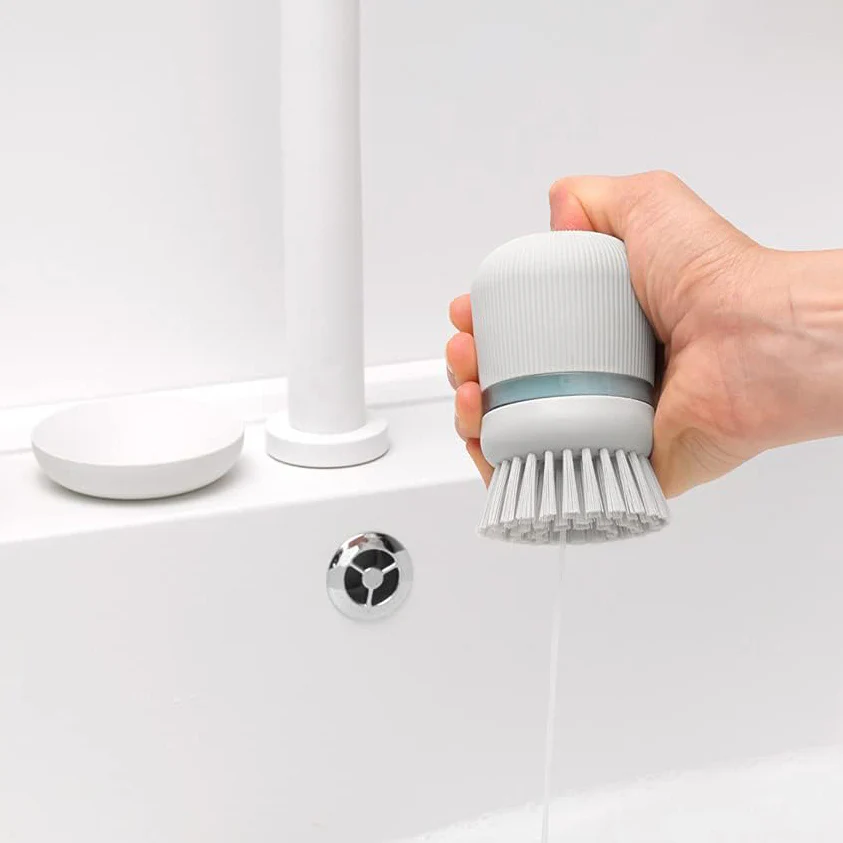 SinkSide Soap Dispensing Dish Brush - Light Grey - Image 9