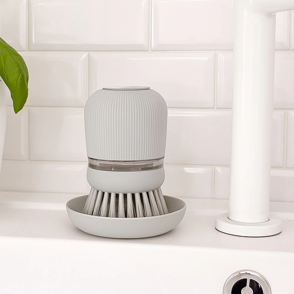 SinkSide Soap Dispensing Dish Brush - Mid Grey - Image 2