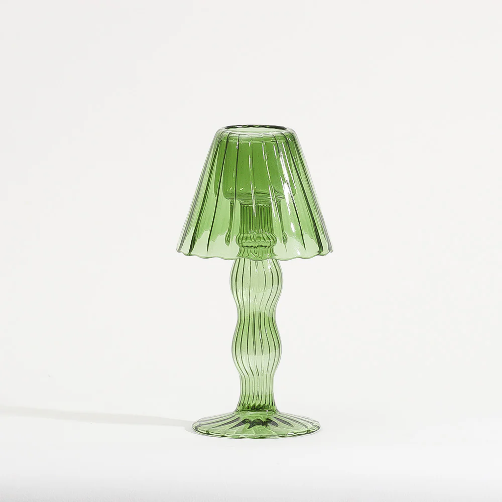 Sintra Glass Tealight Holder Lamp - Dark Green - Image 10