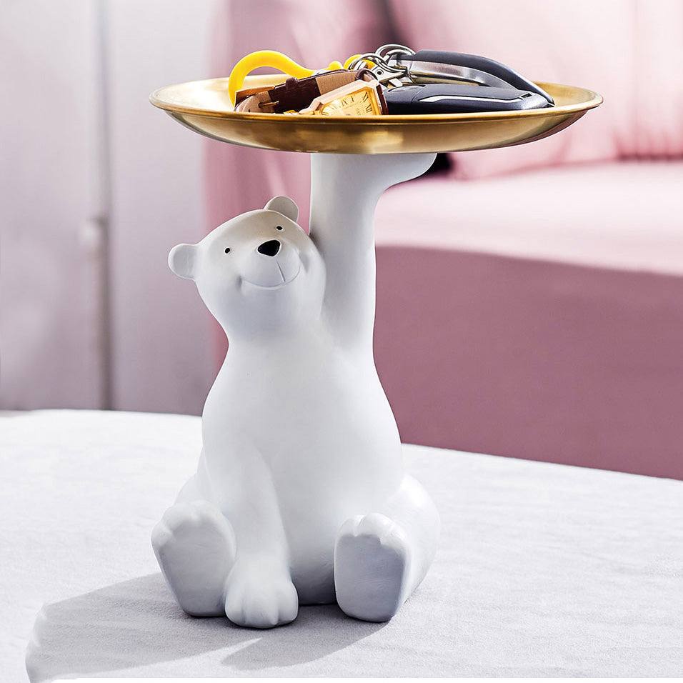 Sitting Bear Sculpture with Trinket Tray - Image 6