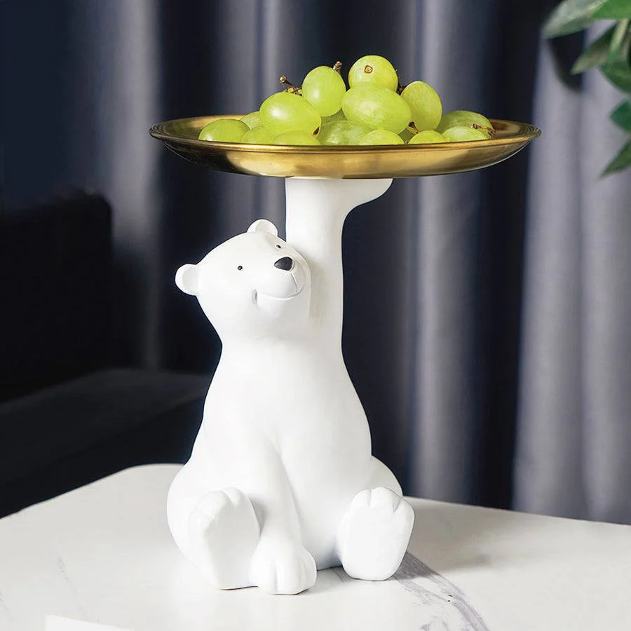 Sitting Bear Sculpture with Trinket Tray - Image 7