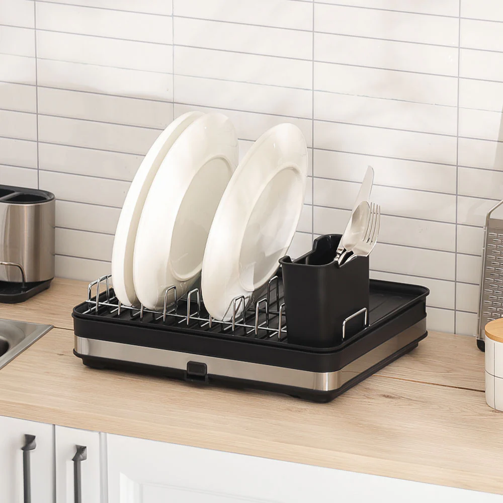 Slate Expandable Dish Rack - Black - Image 3