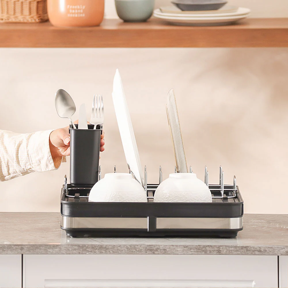 Slate Expandable Dish Rack - Black - Image 6