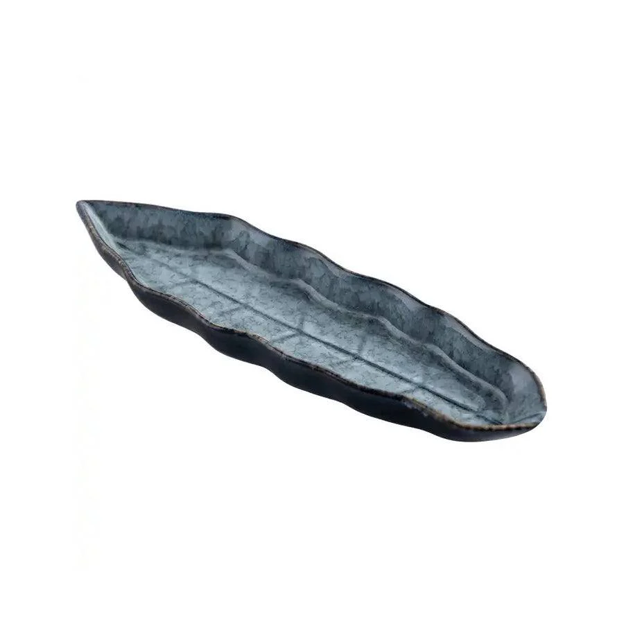 Slim Leaf Ceramic Platter - Cool Grey - Image 3