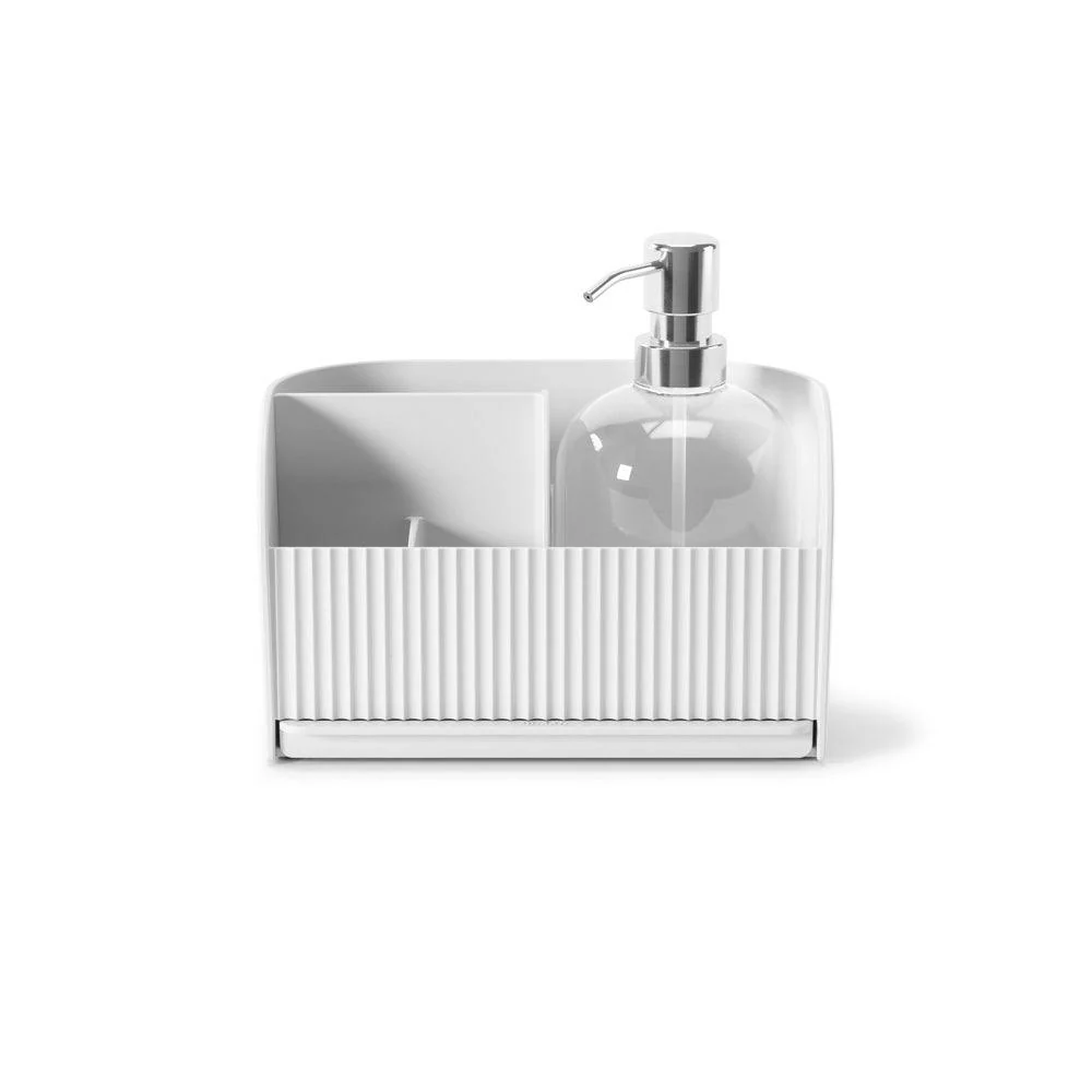 Sling Sink Caddy with Soap Pump - White - Image 3