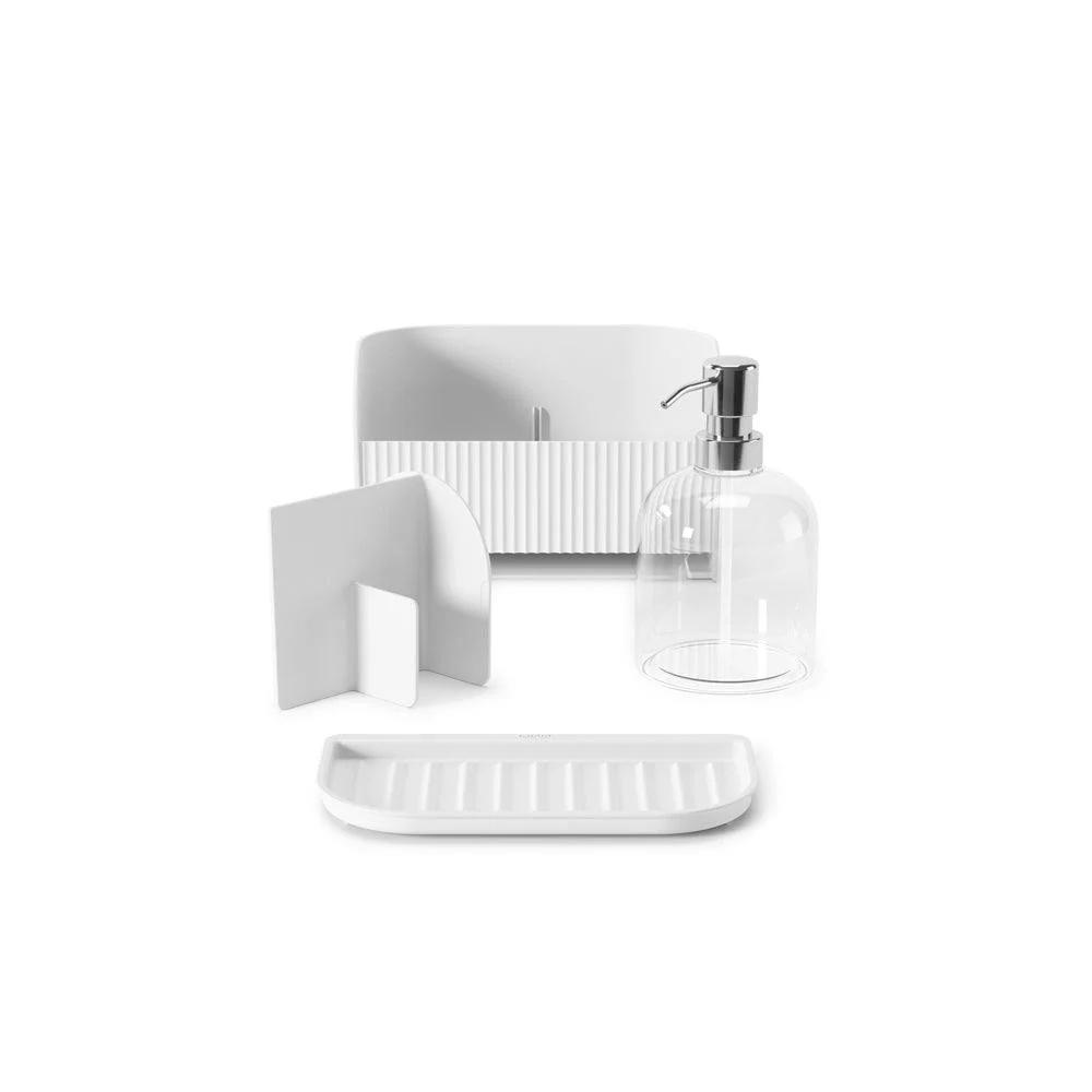 Sling Sink Caddy with Soap Pump - White - Image 4