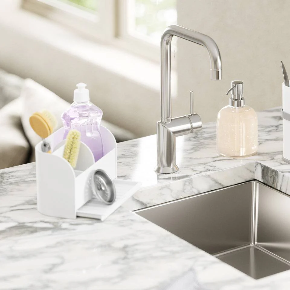 Sling Sink Caddy with Soap Pump - White - Image 6