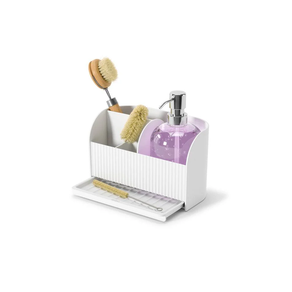 Sling Sink Caddy with Soap Pump - White - Image 7