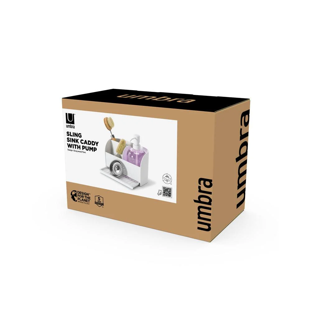 Sling Sink Caddy with Soap Pump - White - Image 9