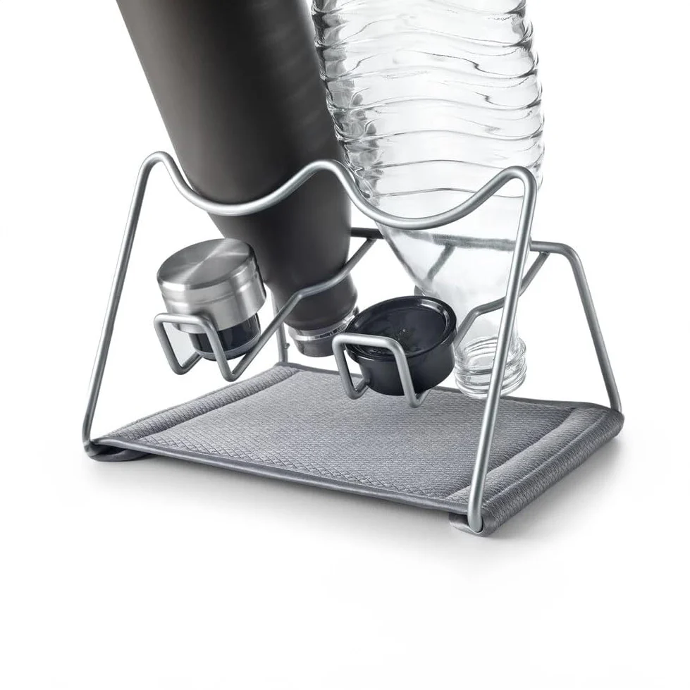 Sodatex Bottle Drying Rack With Cap Holders - Silver Grey - Image 4