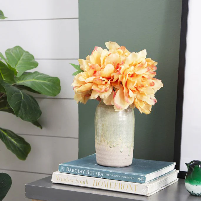 Solange Peony Faux Stem - Pale Orange - Image 10