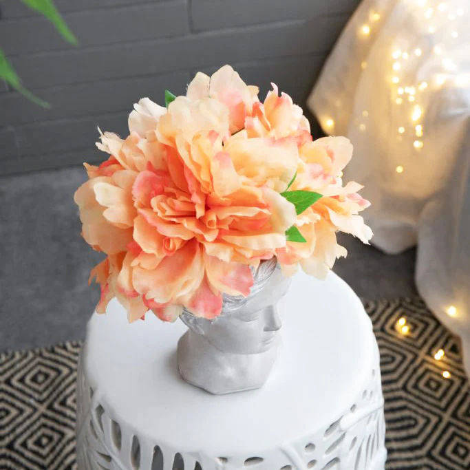 Solange Peony Faux Stem - Pale Orange - Image 6