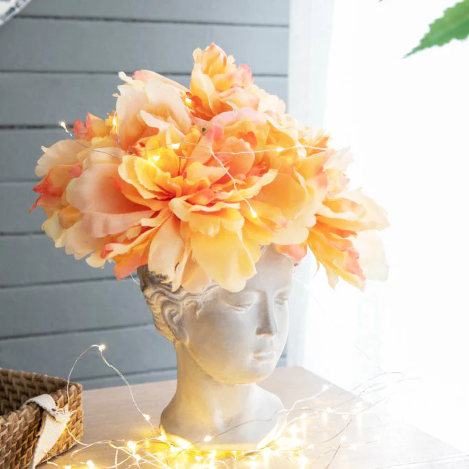Solange Peony Faux Stem - Pale Orange - Image 8