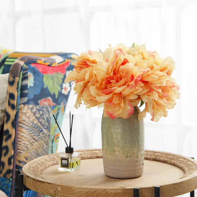 Solange Peony Faux Stem - Pale Orange - Image 9