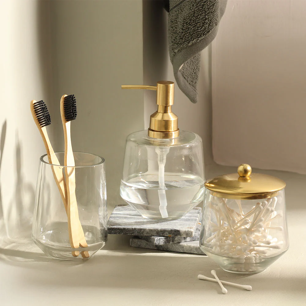 Somerset Glass Toothbrush Tumbler - Clear - Image 4