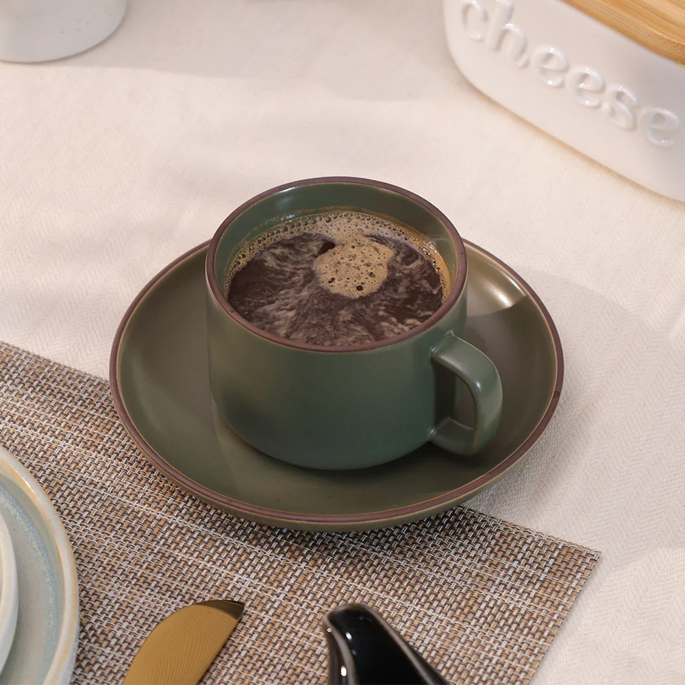 Sorrel Cup and Saucer Set - Leaf Green - Image 5