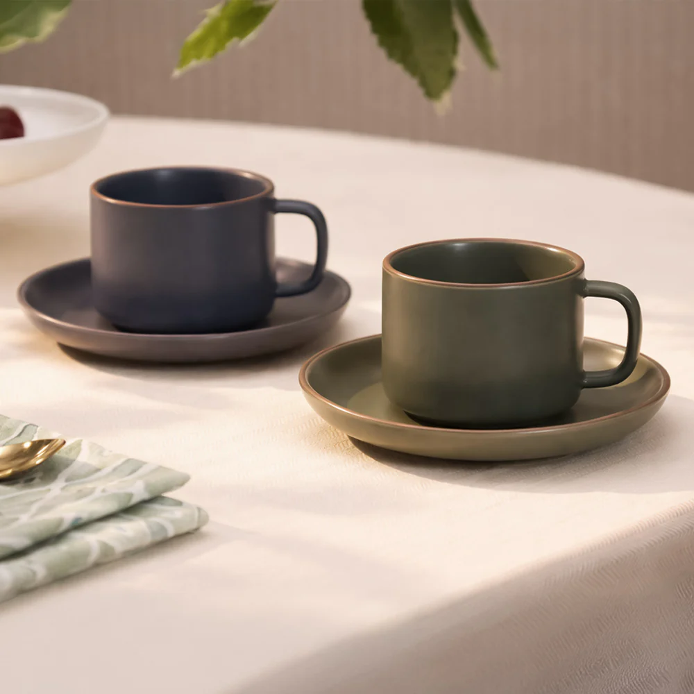 Sorrel Cup and Saucer Set - Leaf Green - Image 6