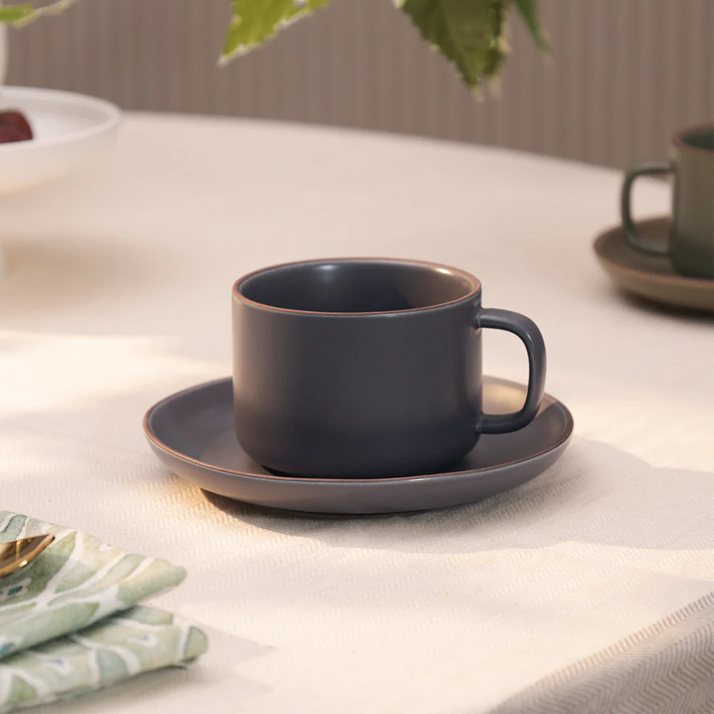 Sorrel Cup and Saucer Set - Slate Grey - Image 2