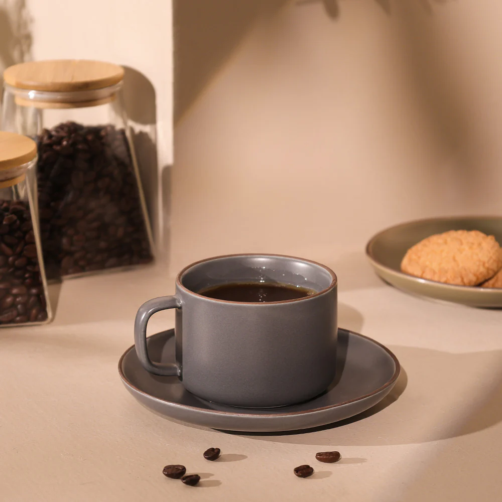 Sorrel Cup and Saucer Set - Slate Grey - Image 3