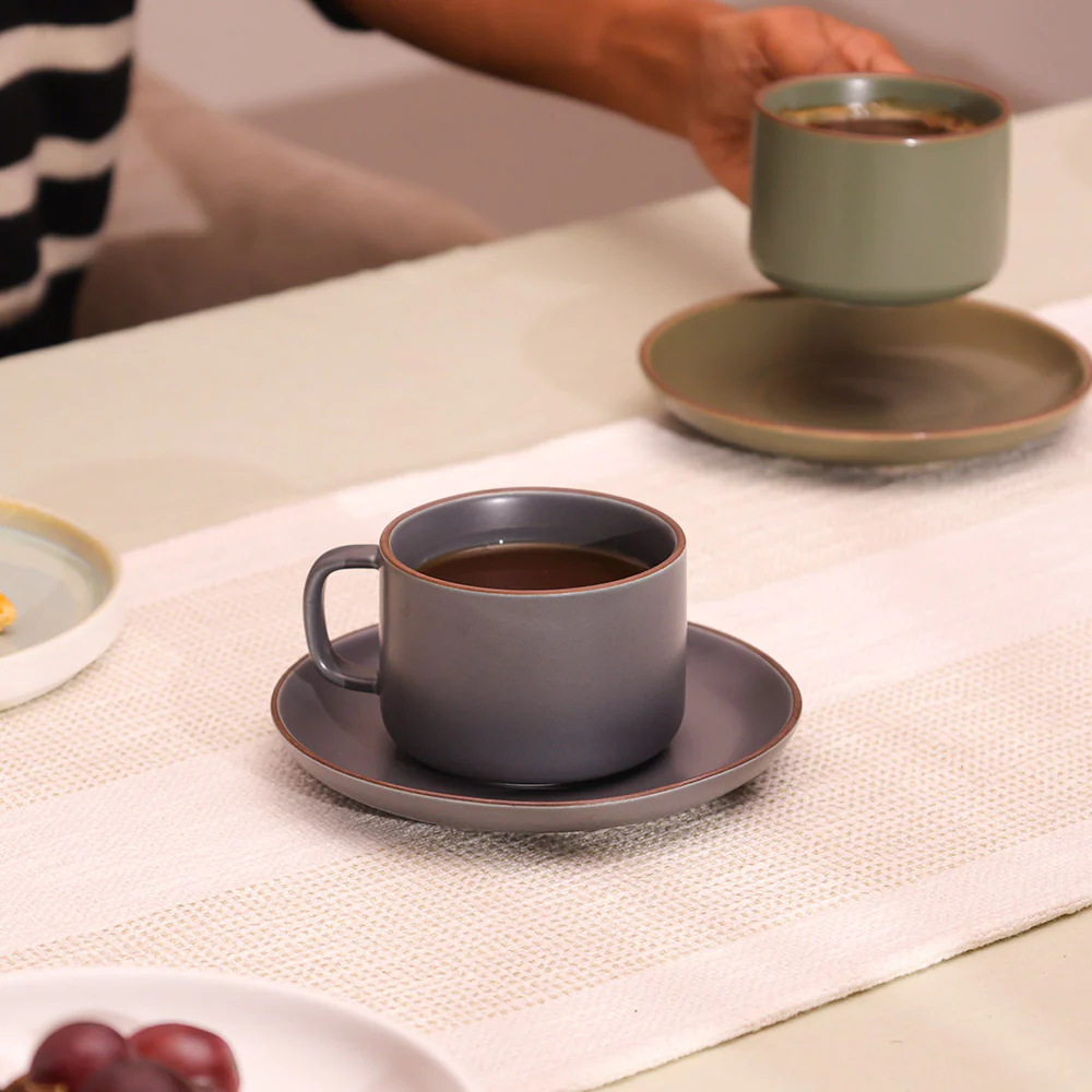 Sorrel Cup and Saucer Set - Slate Grey - Image 4