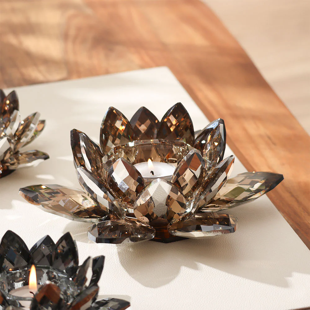 Sparkle Crystal Candle Holder - Amber - Image 3
