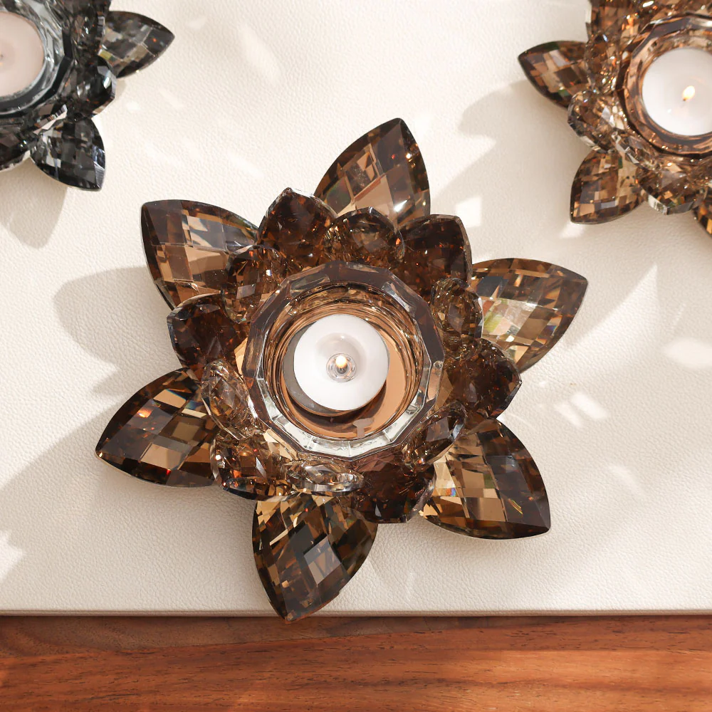 Sparkle Crystal Candle Holder - Amber - Image 6