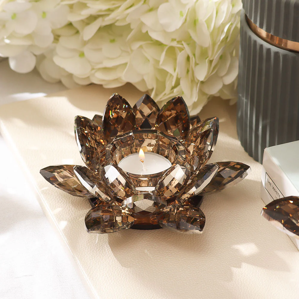 Sparkle Crystal Tealight Holder - Amber - Image 2