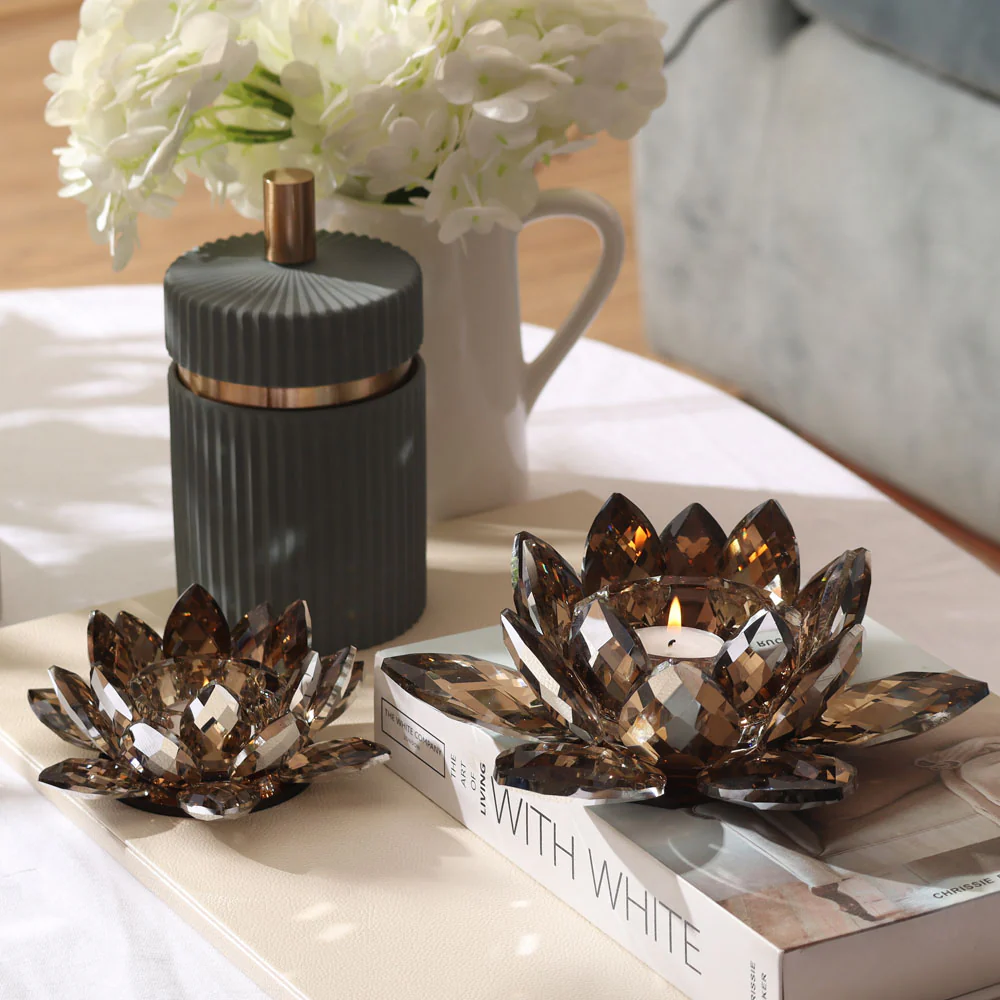 Sparkle Crystal Tealight Holder - Amber - Image 3