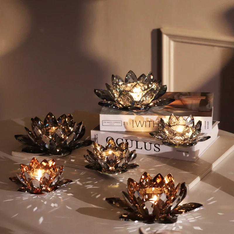 Sparkle Crystal Tealight Holder - Amber - Image 9
