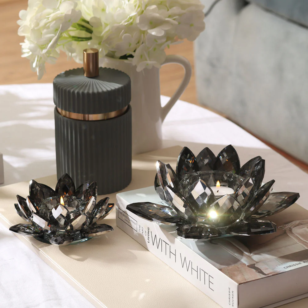 Sparkle Crystal Tealight Holder - Smoke - Image 3