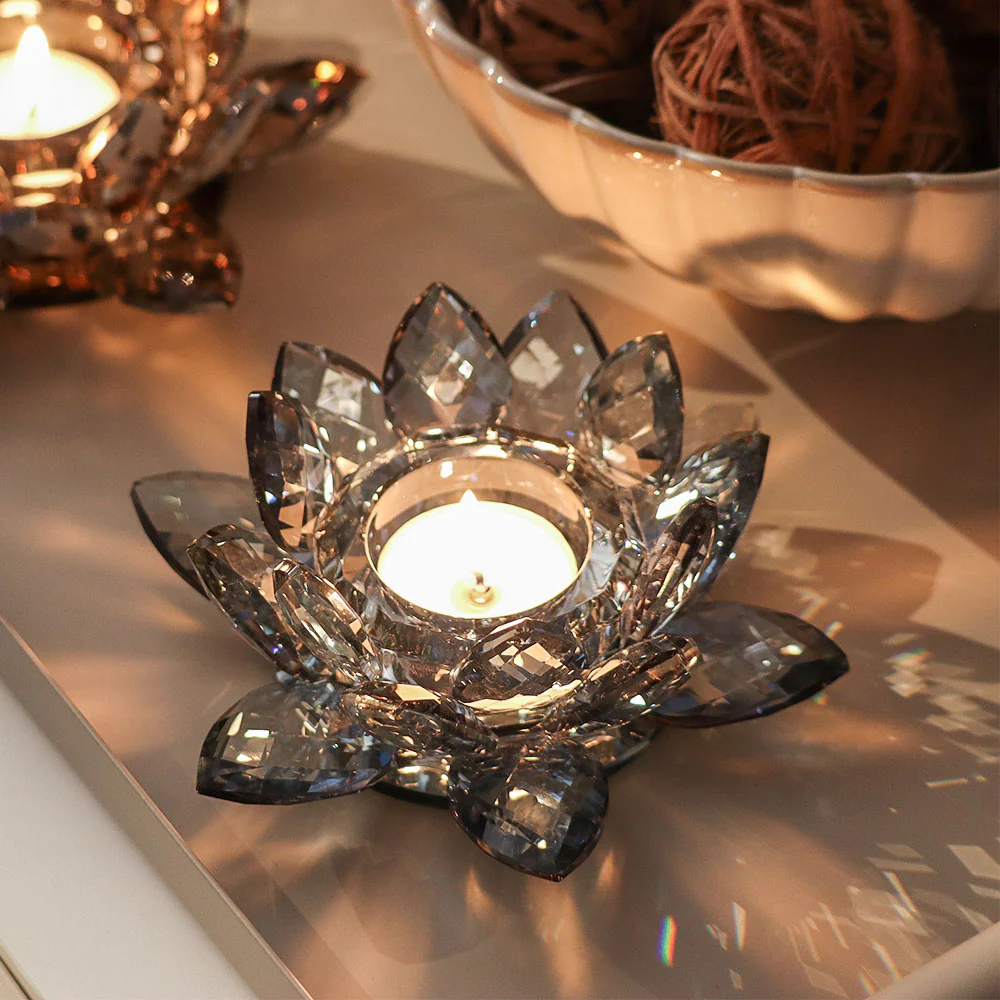 Sparkle Crystal Tealight Holder - Smoke - Image 5
