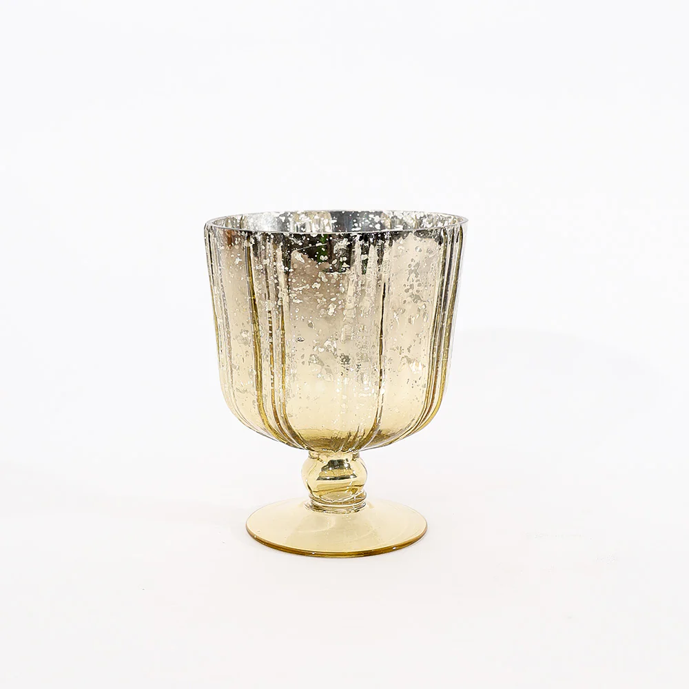 Sparkle Glass Lantern Hurricane Large - Tarnished Gold - Image 4