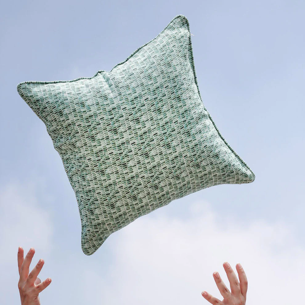 Speckle Linen Cushion Cover 45x45cm - Green