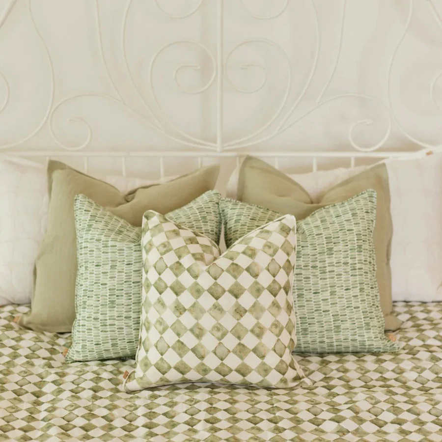 Speckle Linen Cushion Cover 45x45cm - Green - Image 6