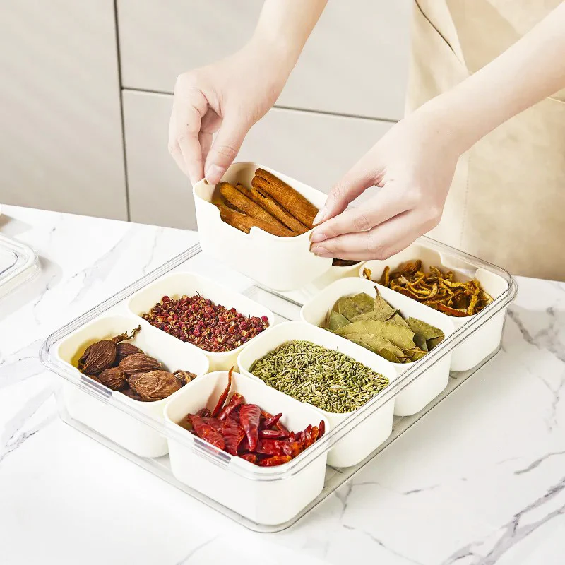 Rectangular Spice Storage Box with Lid - Cream - Image 10