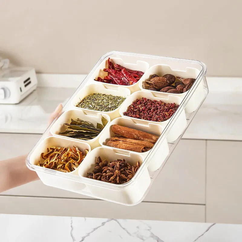 Rectangular Spice Storage Box with Lid - Cream - Image 12