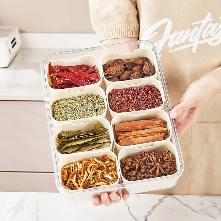 Rectangular Spice Storage Box with Lid - Cream - Image 4