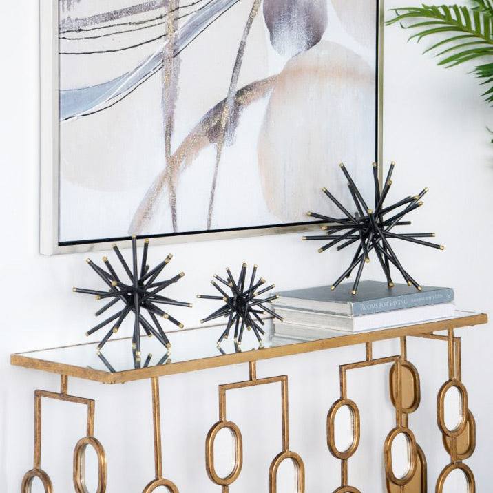 Spiked Decorative Accents, Set of 3 - Black Gold - Image 5