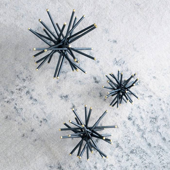 Spiked Decorative Accents, Set of 3 - Black Gold - Image 7