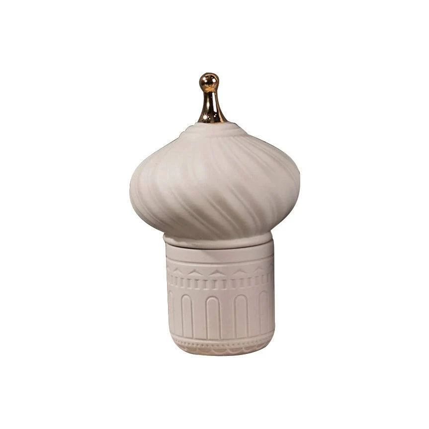 Spire Ceramic Decorative Jar Small - Beige - Image 3