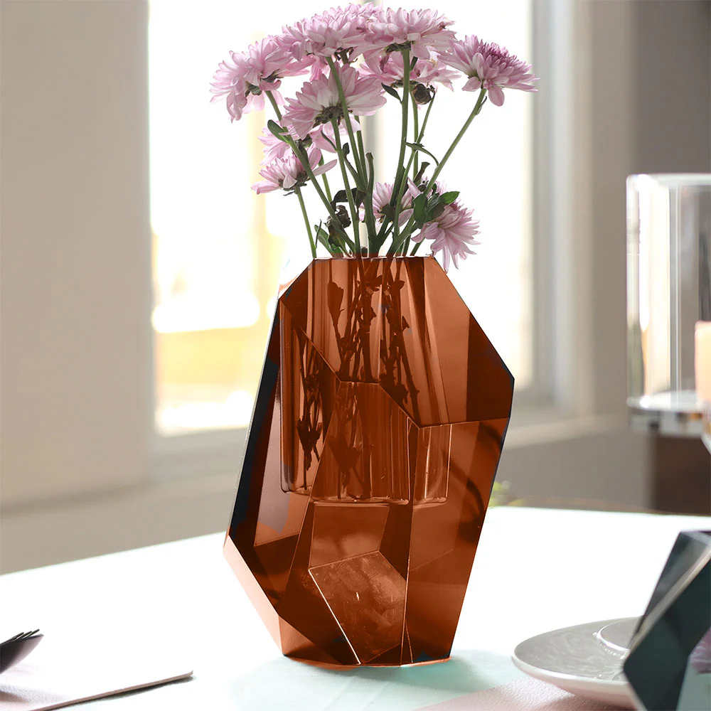 Splendour Crystal Vase - Amber - Image 3