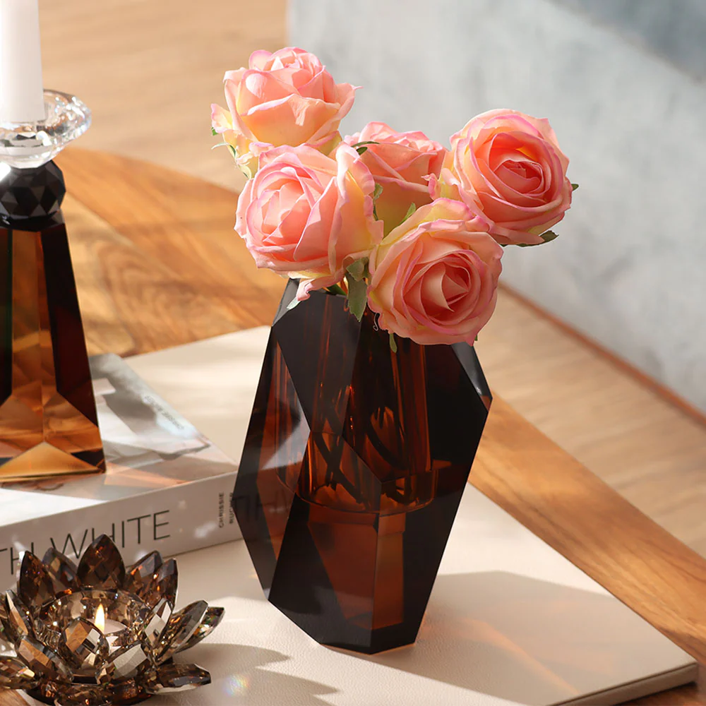 Splendour Crystal Vase - Amber - Image 4