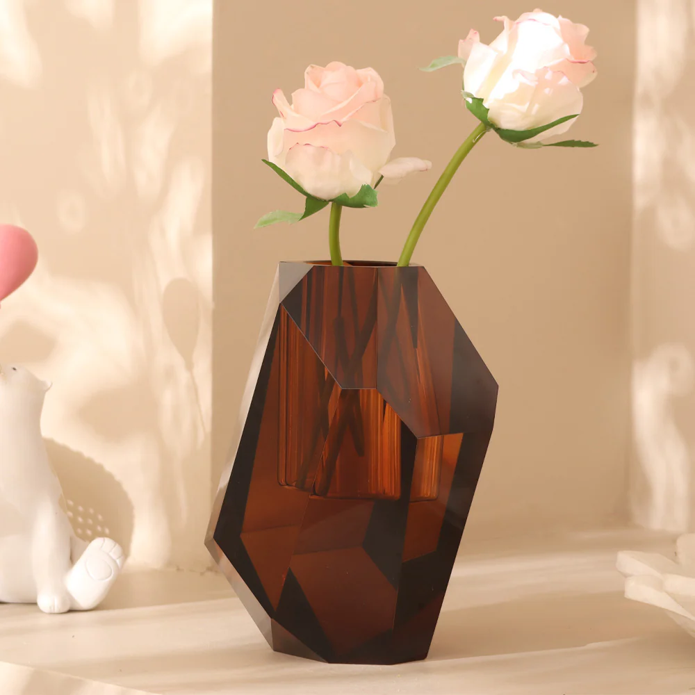 Splendour Crystal Vase - Amber - Image 5
