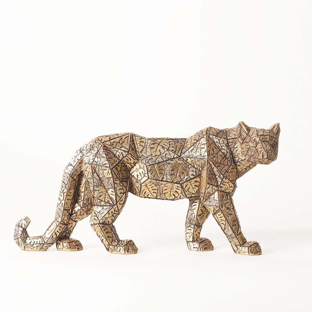 Spotted Leopard Sculpture - Dark Gold & Black - Image 3