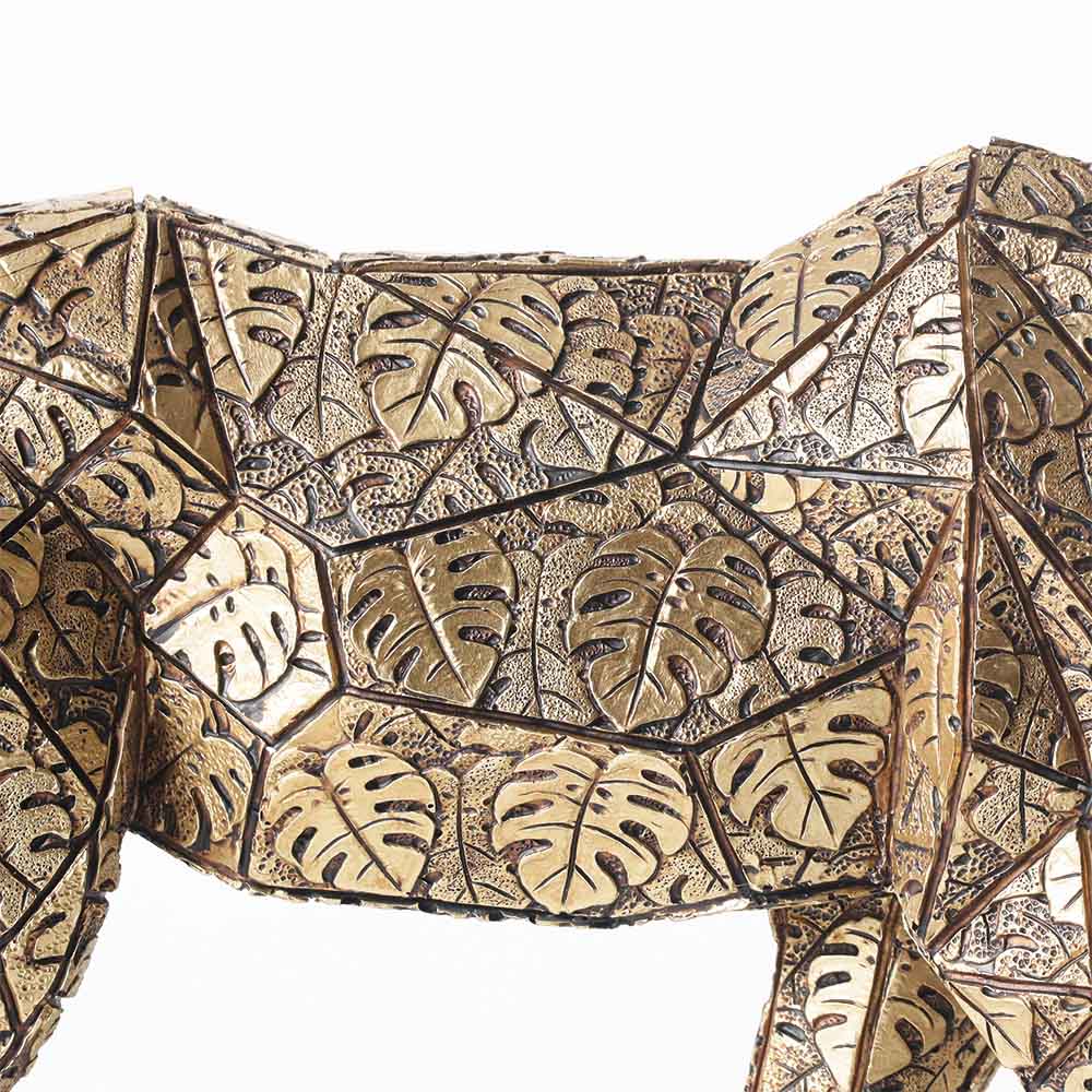 Spotted Leopard Sculpture - Dark Gold & Black - Image 6