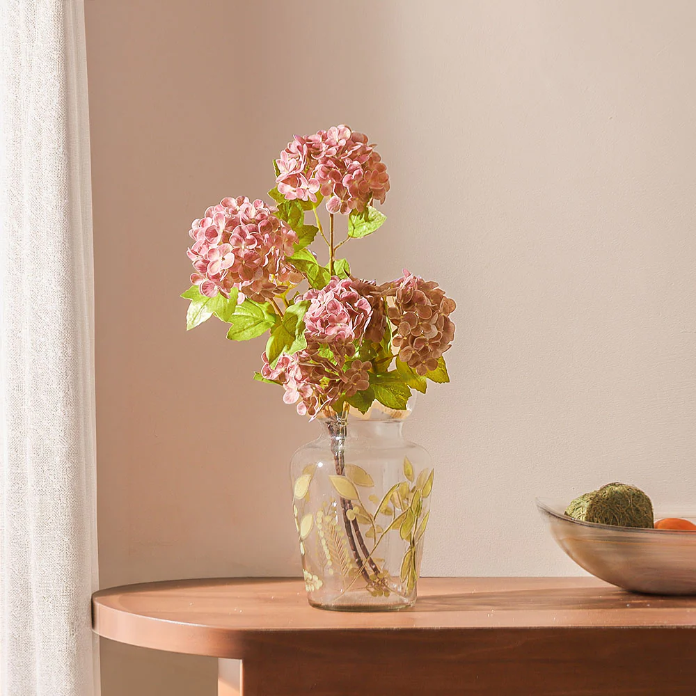 Spring Hydrangea Faux Stem - Dusty Pink - Image 3