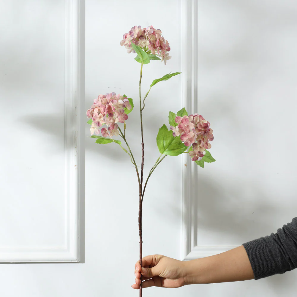 Spring Hydrangea Faux Stem - Dusty Pink - Image 6