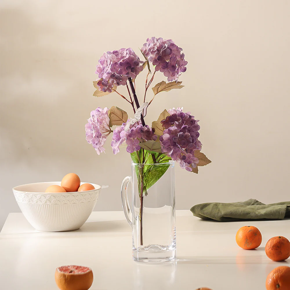 Spring Hydrangea Faux Stem - Purple - Image 2