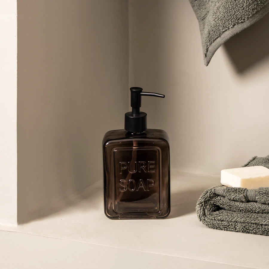 Square Glass Soap Dispenser Large - Black - Image 3