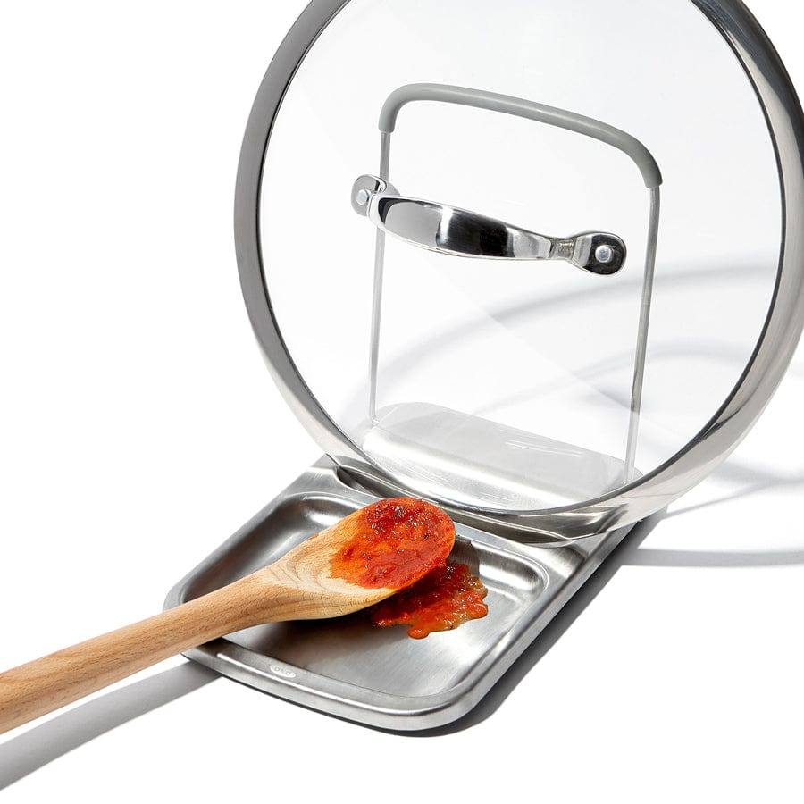 Stainless Steel Spoon Rest with Lid Holder - Image 2